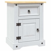 Nachtkastje 53x39x67 cm Mexicaans grenenhout Corona-stijl wit