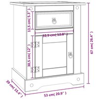 Nachtkastje 53x39x67 cm Mexicaans grenenhout Corona-stijl wit