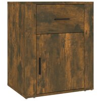 Nachtkastje 50x36x60 cm bewerkt hout gerookt eikenkleurig
