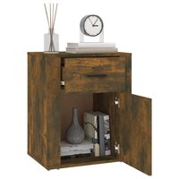 Nachtkastje 50x36x60 cm bewerkt hout gerookt eikenkleurig