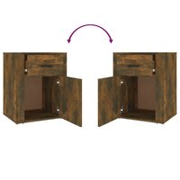 Nachtkastje 50x36x60 cm bewerkt hout gerookt eikenkleurig
