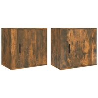 Nachtkastjes 2 st wandgemonteerd 50x30x47 cm gerookt eikenkleur