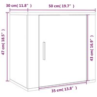 Nachtkastjes 2 st wandgemonteerd 50x30x47 cm gerookt eikenkleur