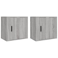 Nachtkastjes 2 st wandgemonteerd 50x30x47 cm grijs sonoma eiken