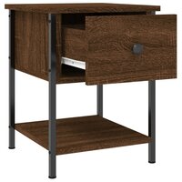 Nachtkastje 34x35,5x45 cm bewerkt hout bruin eikenkleur