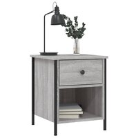 Nachtkastje 40x42x50 cm bewerkt hout grijs sonoma eikenkleurig