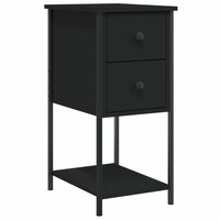 Nachtkastjes 2 st 32x42x70 cm bewerkt hout zwart