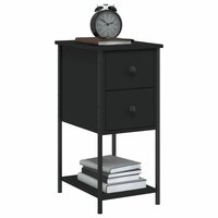 Nachtkastjes 2 st 32x42x70 cm bewerkt hout zwart