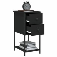 Nachtkastjes 2 st 32x42x70 cm bewerkt hout zwart