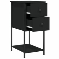 Nachtkastjes 2 st 32x42x70 cm bewerkt hout zwart