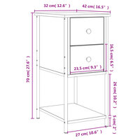 Nachtkastjes 2 st 32x42x70 cm bewerkt hout zwart