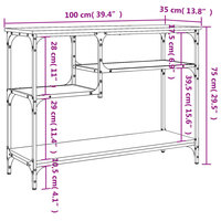 Wandtafel met schappen 100x35x75 cm sonoma eikenkleurig