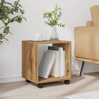 Rolkast 37x33x42,5 cm bewerkt hout artisanaal eikenkleurig