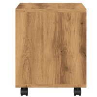 Rolkast 37x33x42,5 cm bewerkt hout artisanaal eikenkleurig
