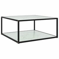 Salontafel 80x80x35 cm gehard glas wit