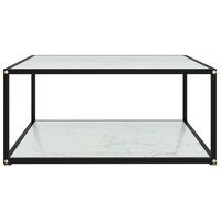 Salontafel 80x80x35 cm gehard glas wit