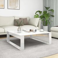 Salontafel 100x100x35 cm bewerkt hout hoogglans wit