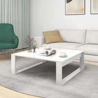 Salontafel 100x100x35 cm bewerkt hout hoogglans wit