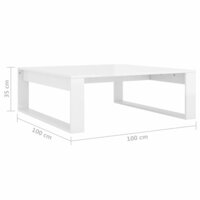 Salontafel 100x100x35 cm bewerkt hout hoogglans wit