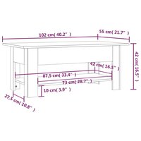Salontafel 102x55x42 cm bewerkt hout bruin eikenkleur