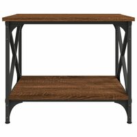 Bijzettafel 55x38x45 cm bewerkt hout bruin eikenkleur