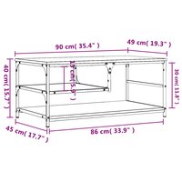 Salontafel 90x49x40 cm bewerkt hout sonoma eikenkleurig