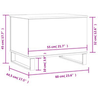 Salontafel 60x44,5x45 cm bewerkt hout gerookt eikenkleurig