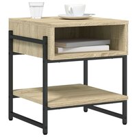 Salontafel 40x40x45 cm bewerkt hout sonoma eikenkleurig