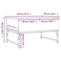 Salontafel 70x50x40 cm bewerkt hout en metaal sonoma eikenkleur