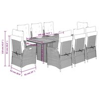 9-delige Tuinset poly rattan zwart