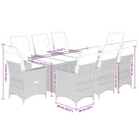 9-delige Tuinset met kussens poly rattan beige