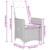 9-delige Tuinset met kussens poly rattan beige