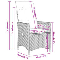 11-delige Bistroset met kussens poly rattan beige