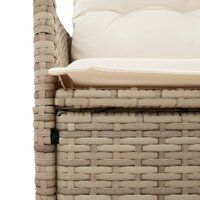 9-delige Bistroset met kussens poly rattan beige