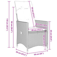 9-delige Bistroset met kussens poly rattan beige