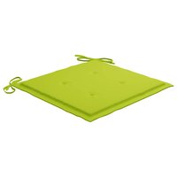 Tuinstoelen 2 st met heldergroene kussens massief teakhout