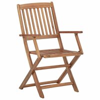 Tuinstoelen 8 st inklapbaar met kussens massief acaciahout