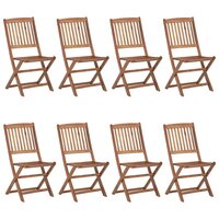Tuinstoelen 8 st inklapbaar met kussens massief acaciahout