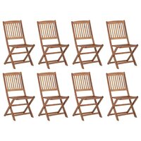 Tuinstoelen 8 st inklapbaar met kussens massief acaciahout