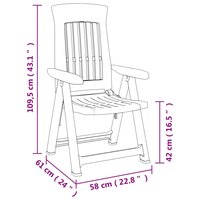 Tuinstoelen 2 st verstelbaar PP groen