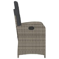 Tuinstoelen 2 st verstelbaar met kussens poly rattan grijs