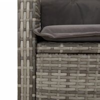 Tuinstoelen 2 st verstelbaar met kussens poly rattan grijs