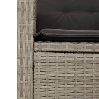Tuinstoelen 2 st verstelbaar met kussens poly rattan lichtgrijs