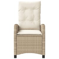 Tuinstoelen 2 st verstelbaar met kussens poly rattan beige