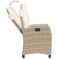 Tuinstoelen 2 st verstelbaar met kussens poly rattan beige