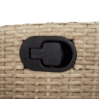 Tuinstoelen 2 st verstelbaar met kussens poly rattan beige