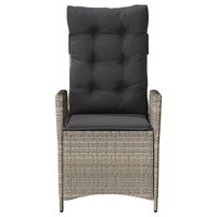 Tuinstoelen 2 st verstelbaar met kussens poly rattan lichtgrijs
