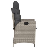 Tuinstoelen 2 st verstelbaar met kussens poly rattan lichtgrijs