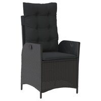 Tuinstoelen 2 st verstelbaar met kussens poly rattan zwart