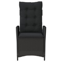 Tuinstoelen 2 st verstelbaar met kussens poly rattan zwart